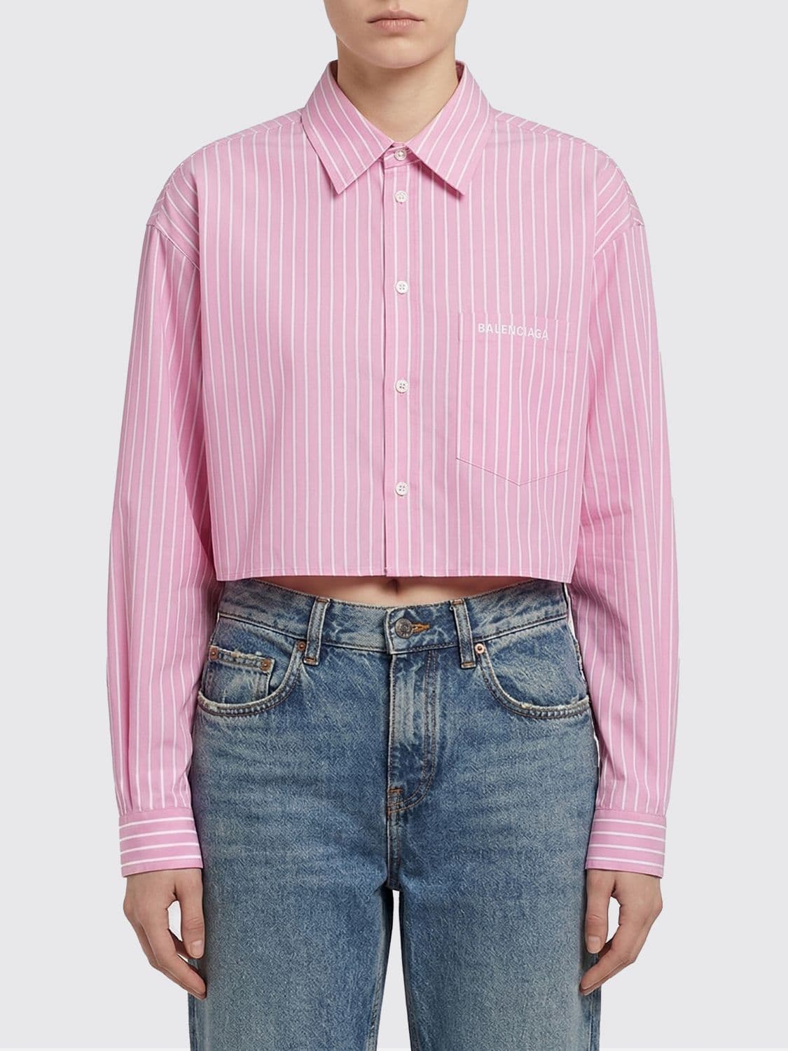 Balenciaga Striped Cotton Casual Shirt