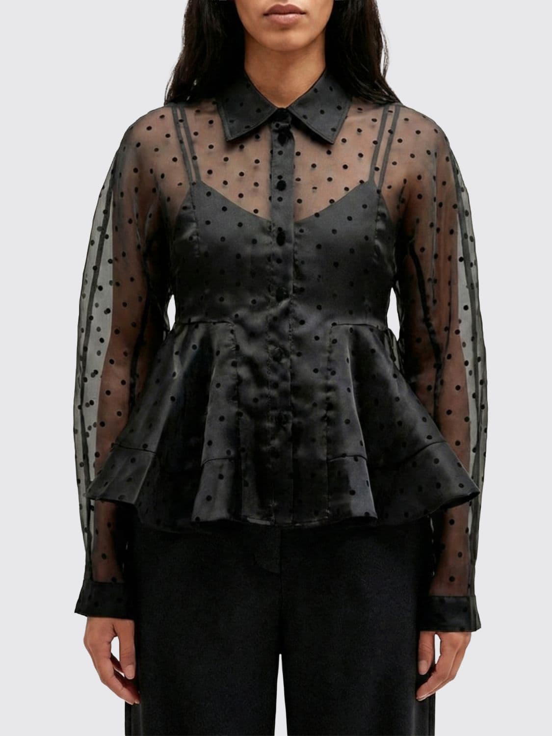 Ganni Polka Dot Tulle Shirt