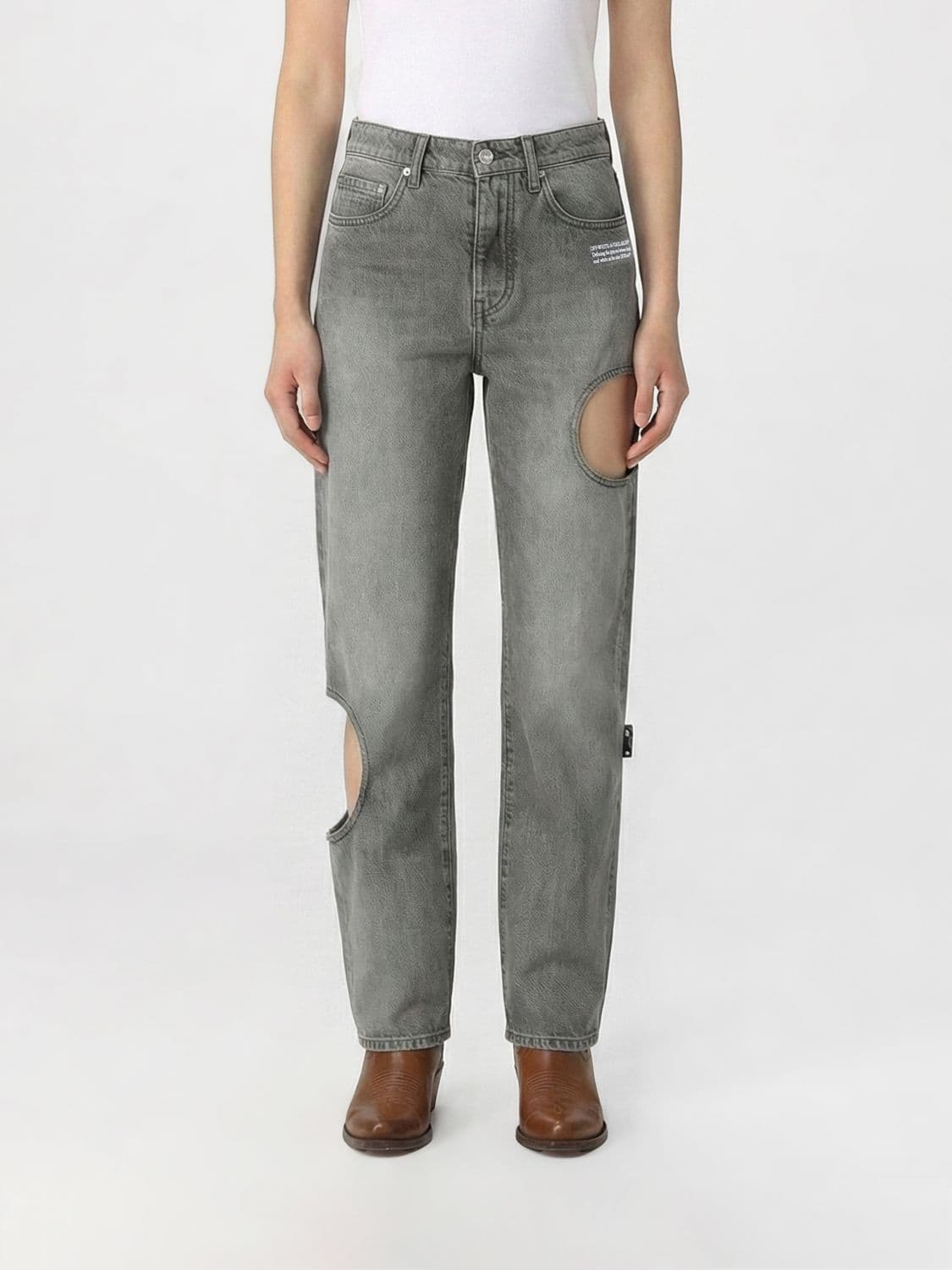 Off-White Hole Baggy Cut-Out Denim Jeans