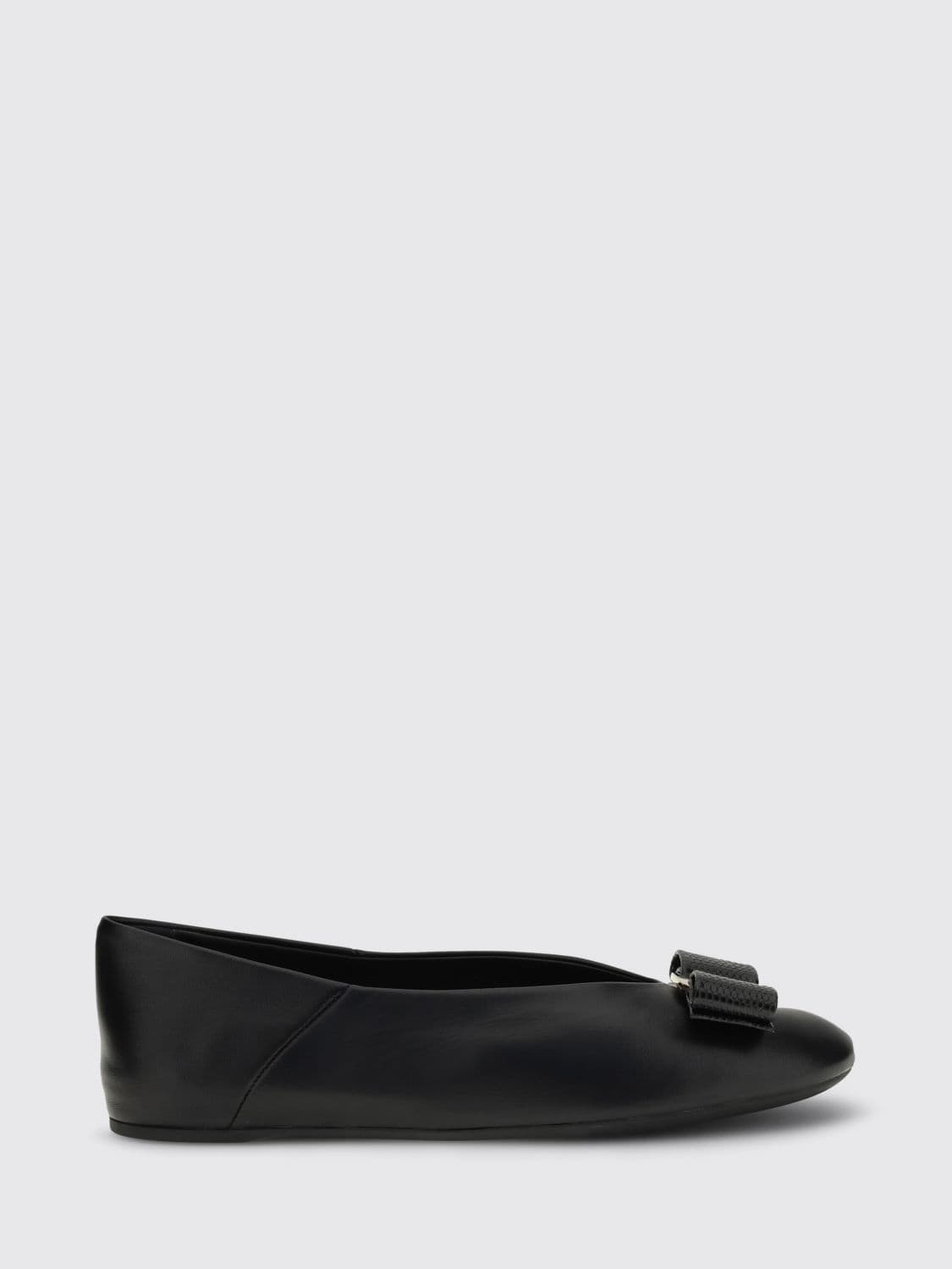 Ferragamo Vara Leather Ballerina Flats