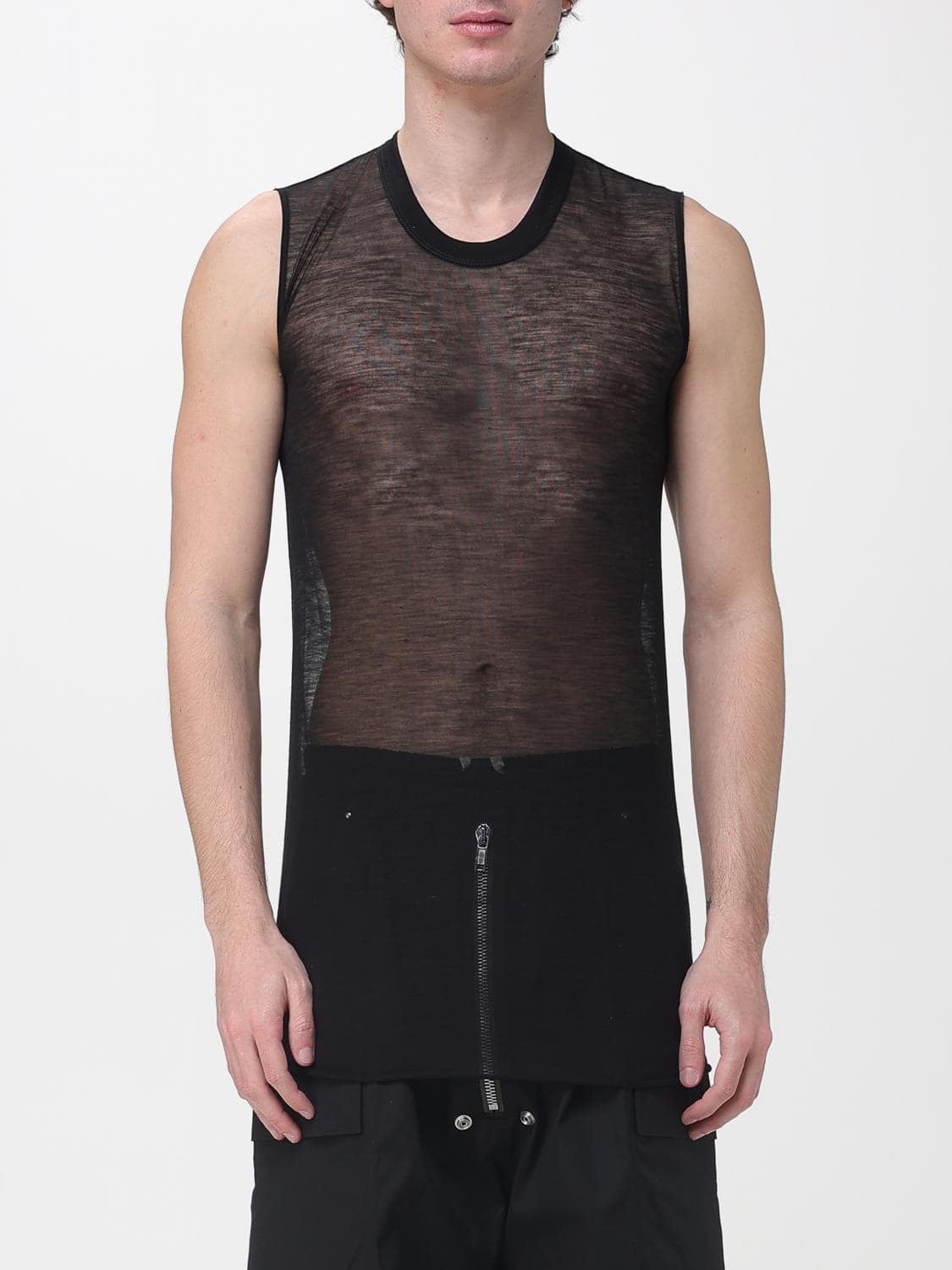 Rick Owens Transparent Wool Blend Tank Top