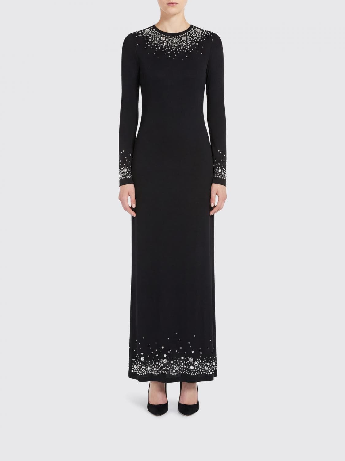 Rabanne Studded Jersey Long Dress