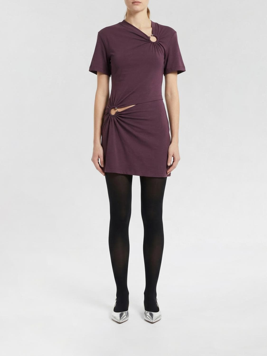 Rabanne Cotton Cut-Out Dress with Ring