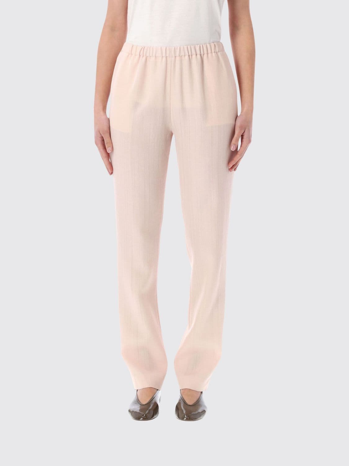 Loulou De Saison Scot Straight Trousers in Wool Blend