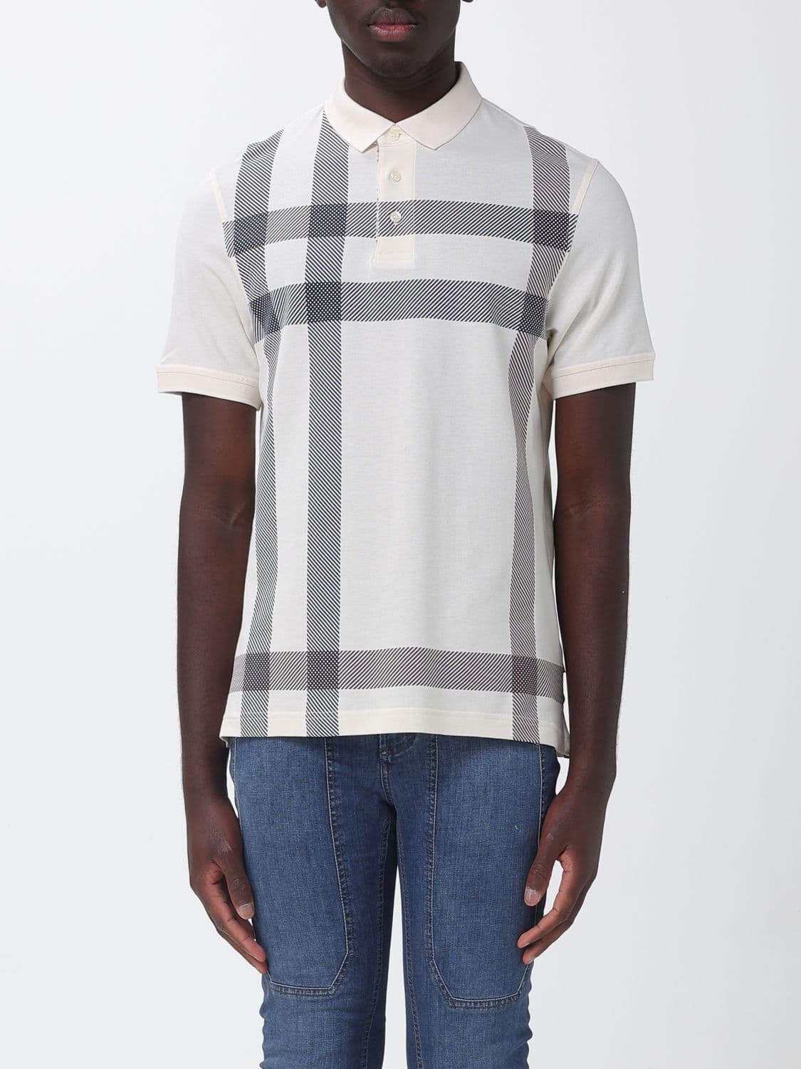 Barbour Casual Polo Shirt in Cotton with Check Motif · M