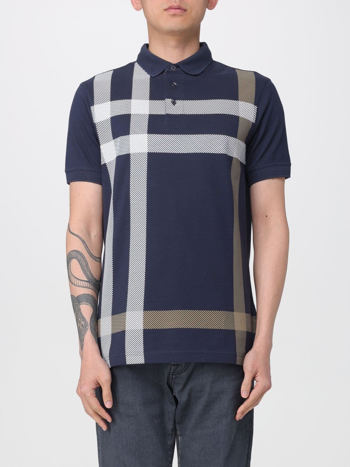 Barbour Casual Polo Shirt in Cotton with Check Motif