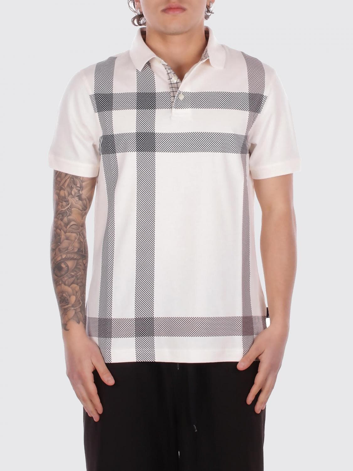 Barbour Casual Polo Shirt in Cotton with Check Motif · L