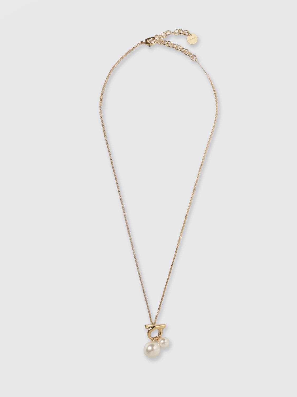 Ferragamo Gancini Torchon Brass and Pearl Necklace