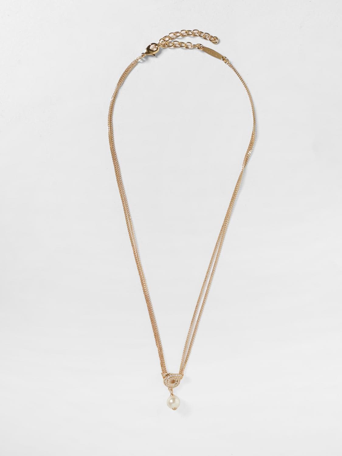 Ferragamo Brass Necklace with Gancini Pendant