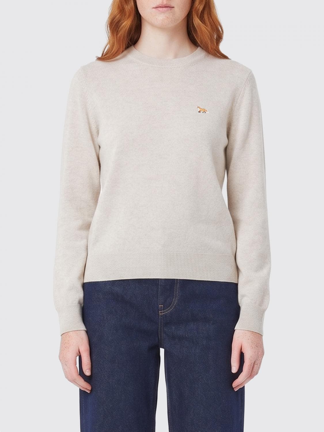 Maison Kitsuné Merino Wool Crew-Neck Pullover
