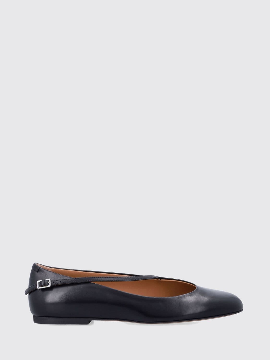 Jil Sander Leather Ballerinas with Asymmetric Strap