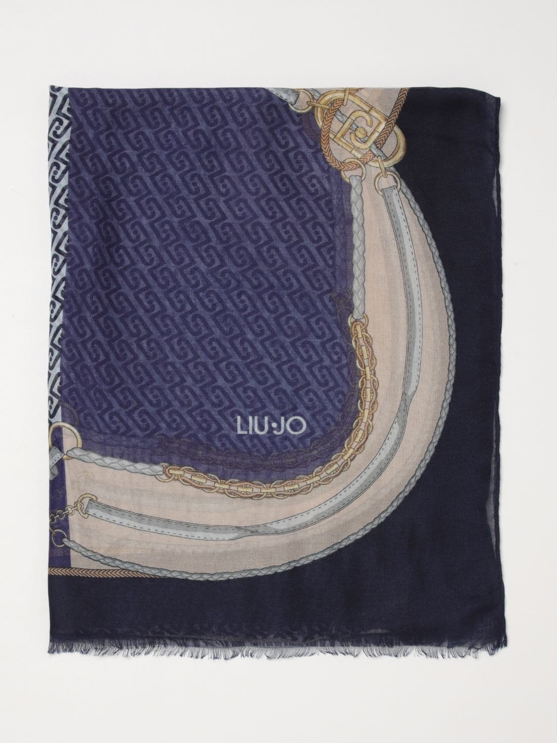 Liu Jo Polyester Scarf with All-Over LJ Monogram