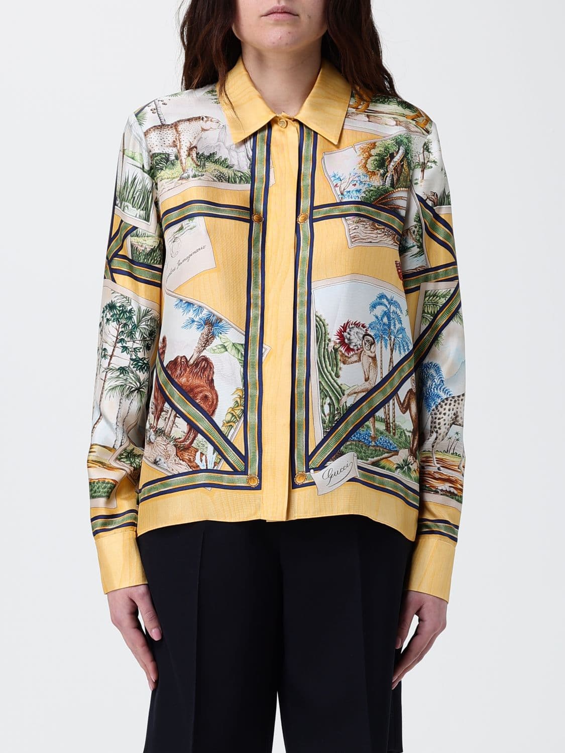 Gucci Silk Shirt with Graphic Print