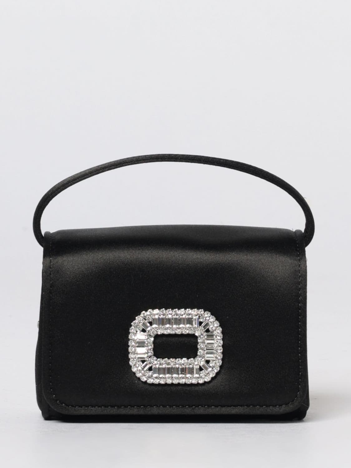Roger Vivier Pilgrim Satin Bag with Jewel Buckle
