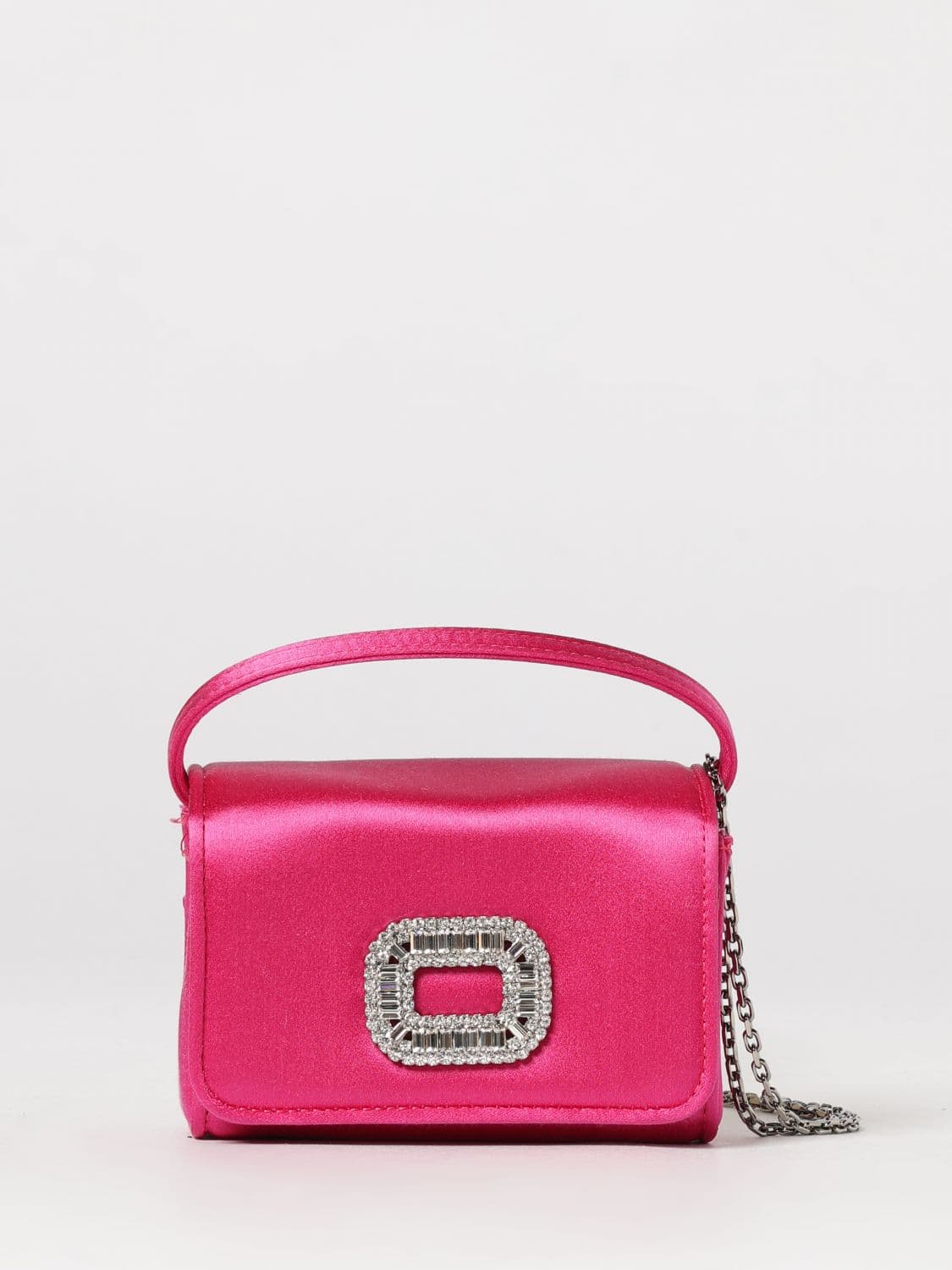 Roger Vivier Pilgrim Satin Bag with Jewel Buckle