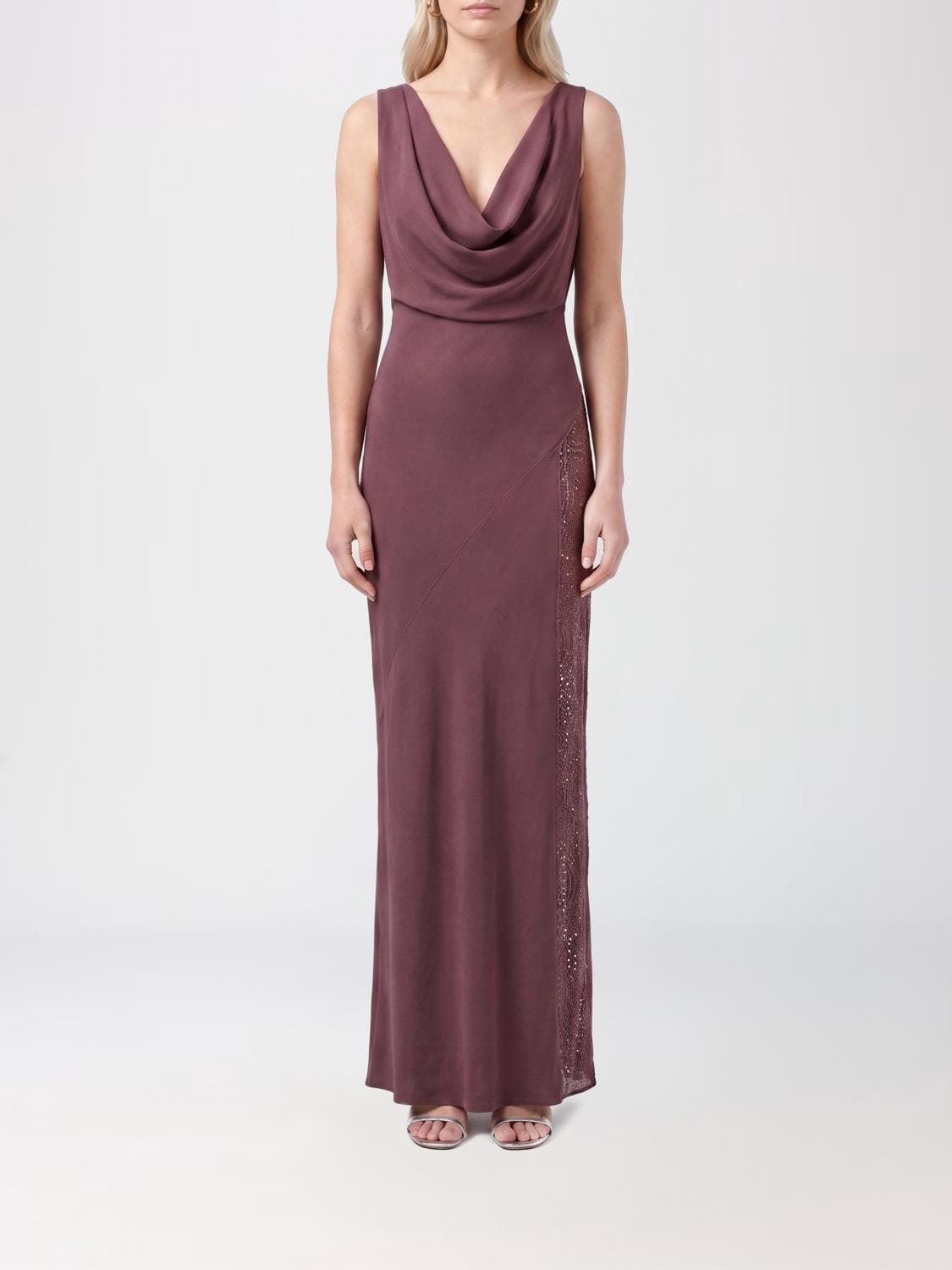 The Andamane Long Draped Silk Dress