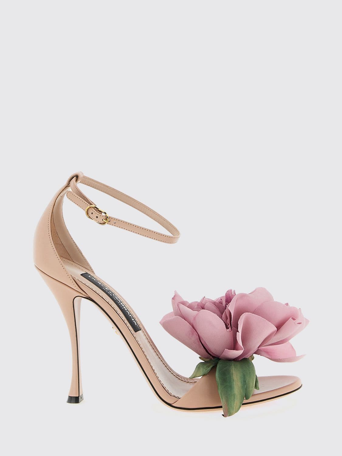 Dolce & Gabbana Desirée Leather Sandals with Applied Flower · 40