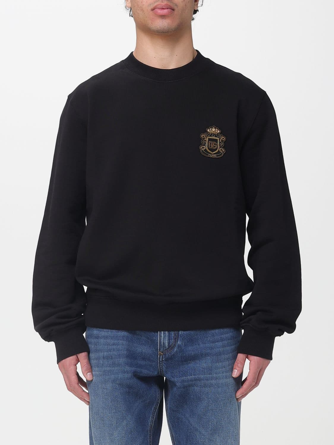 Dolce & Gabbana Cotton Crew-Neck Sweatshirt with Logo