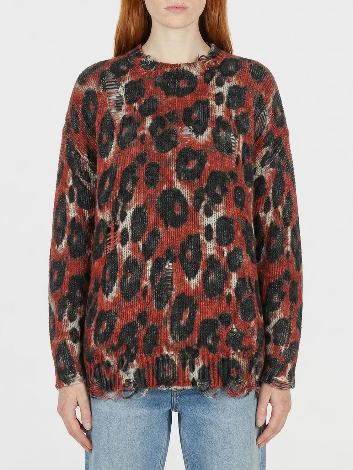 R13 Animal Print Cotton Knit Top · XS