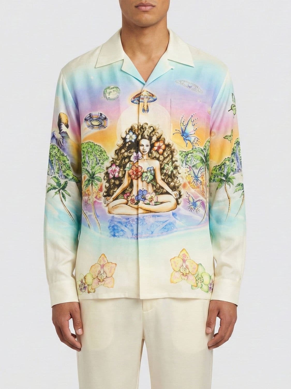 Casablanca The Cosmic Eden Printed Linen Shirt
