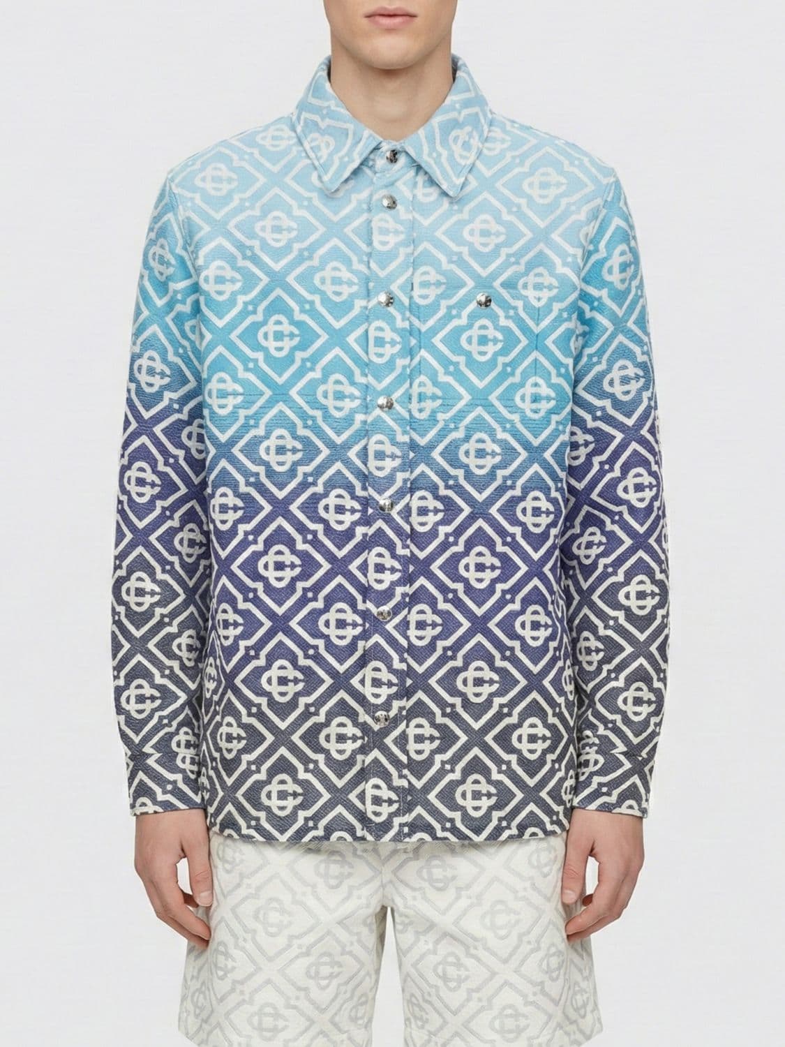 Casablanca Cotton Blend Shirt Jacket with Logo