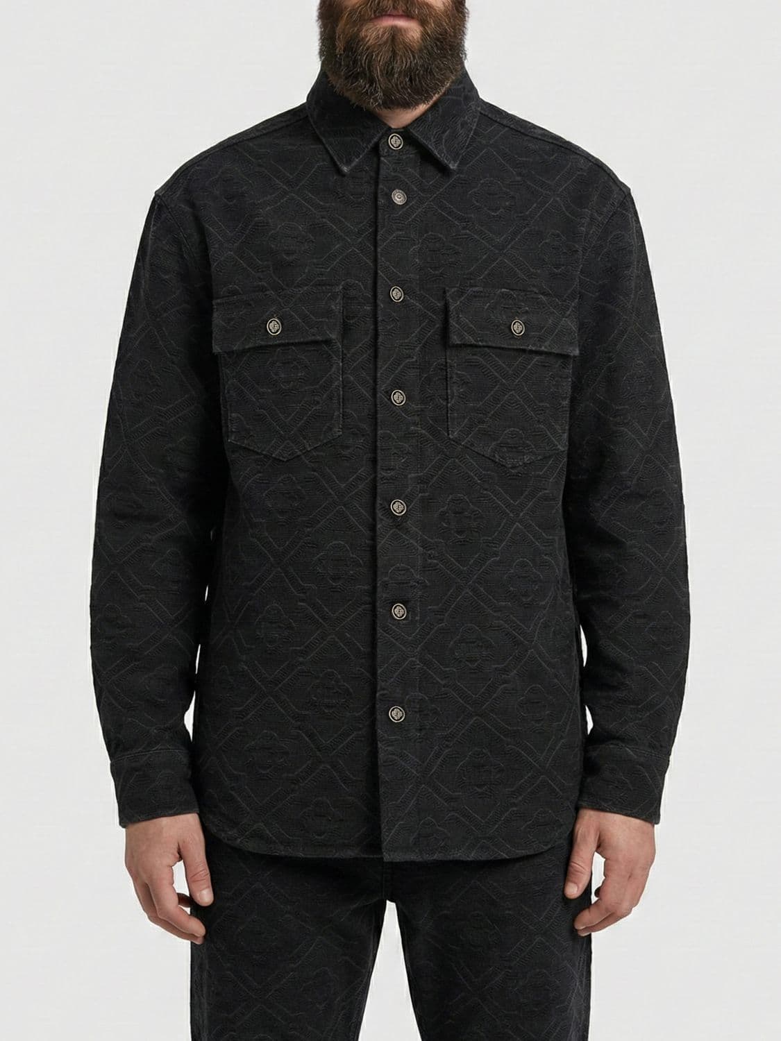 Casablanca Monogram Cotton Denim Shirt