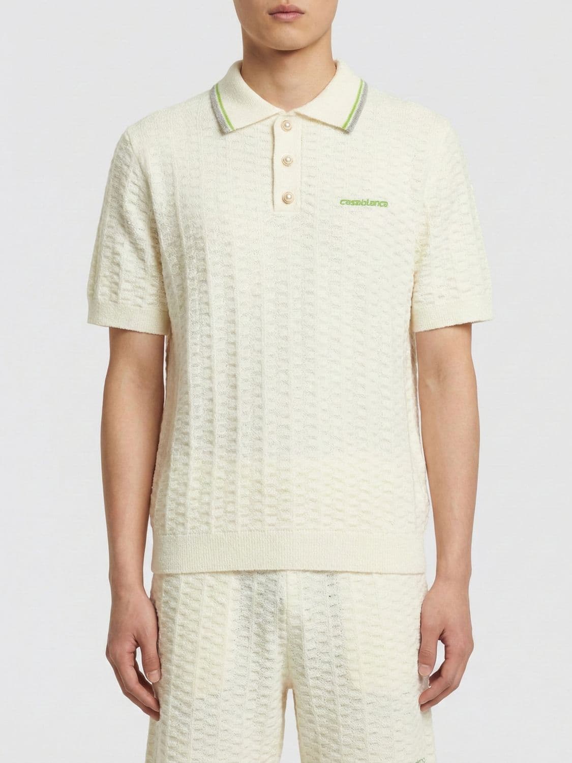 Casablanca Cotton Blend Knit Polo Shirt
