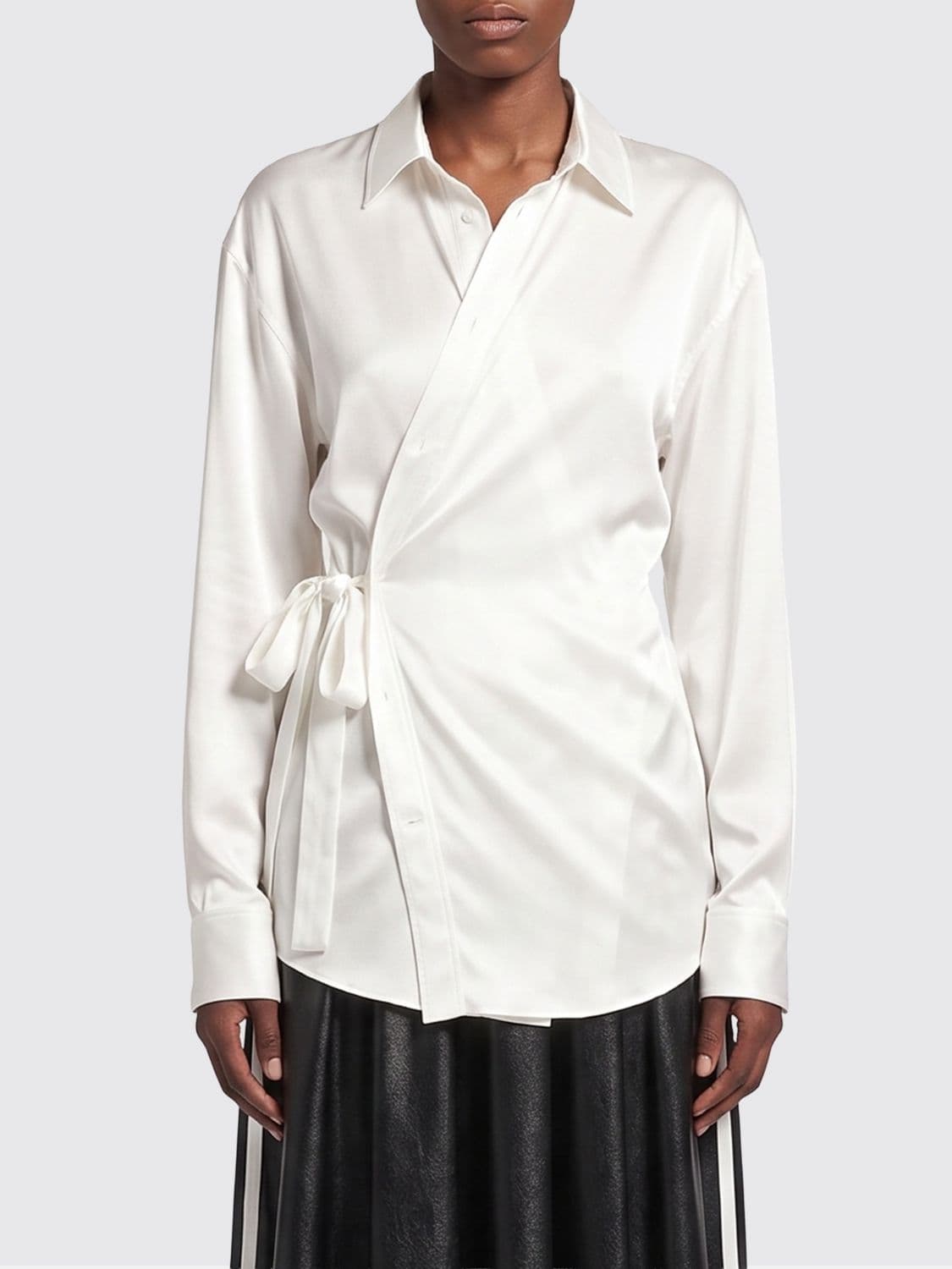 Balenciaga Silk Blend Wrap Shirt