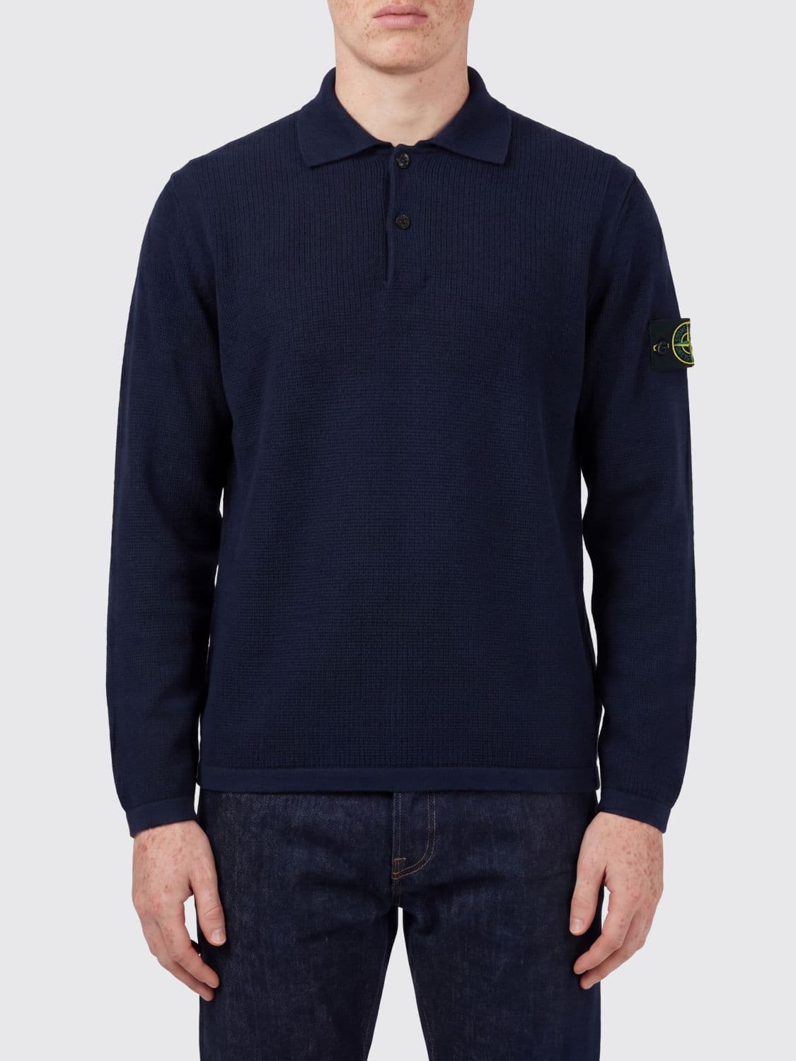 Stone Island Fine Knit Cotton Polo Shirt