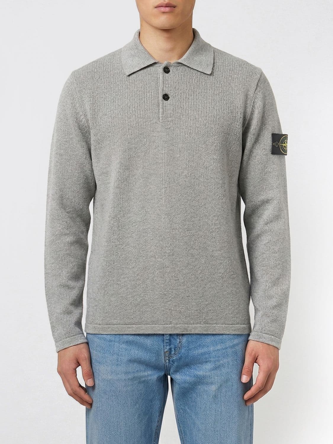 Stone Island Fine Knit Cotton Polo Shirt