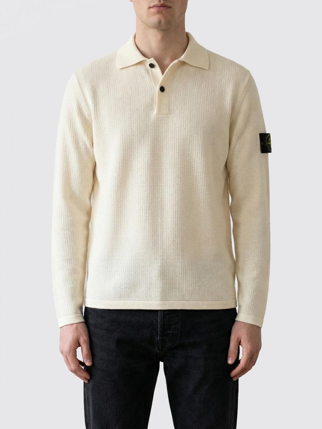 Stone Island Fine Knit Cotton Polo Shirt