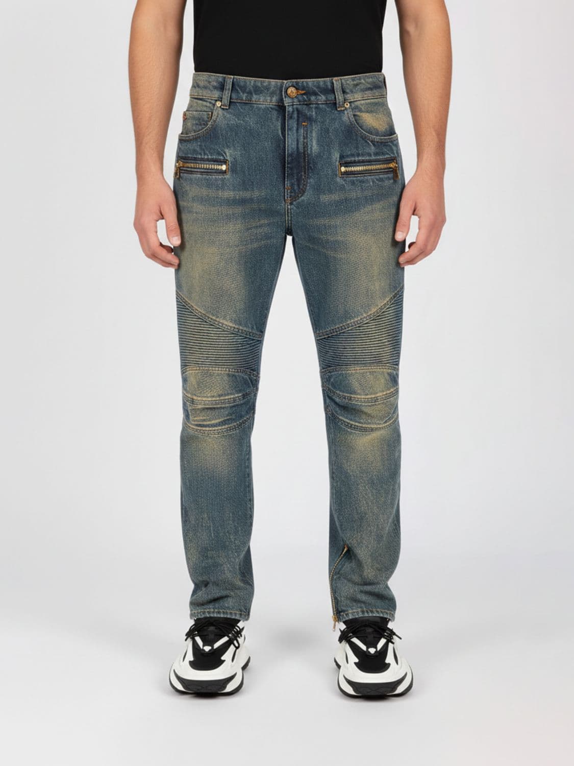 Balmain Cotton Denim Skinny Fit Jeans