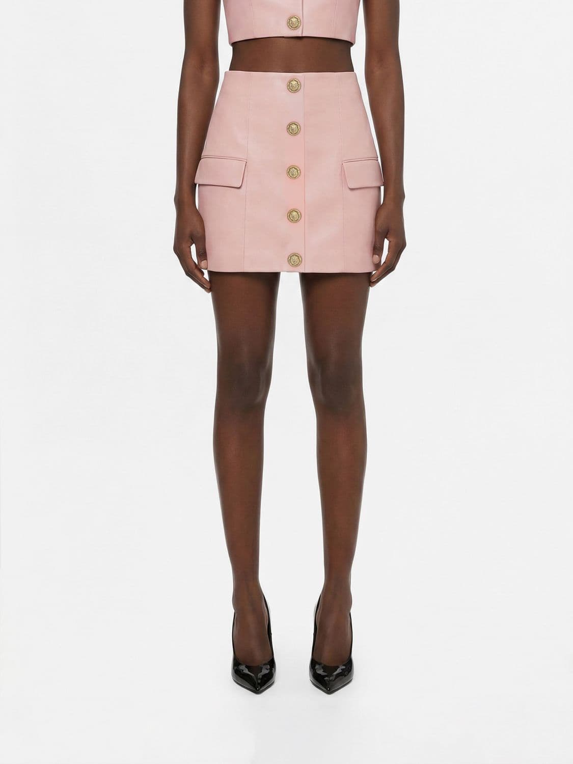 Balmain Leather Mini Skirt · 34