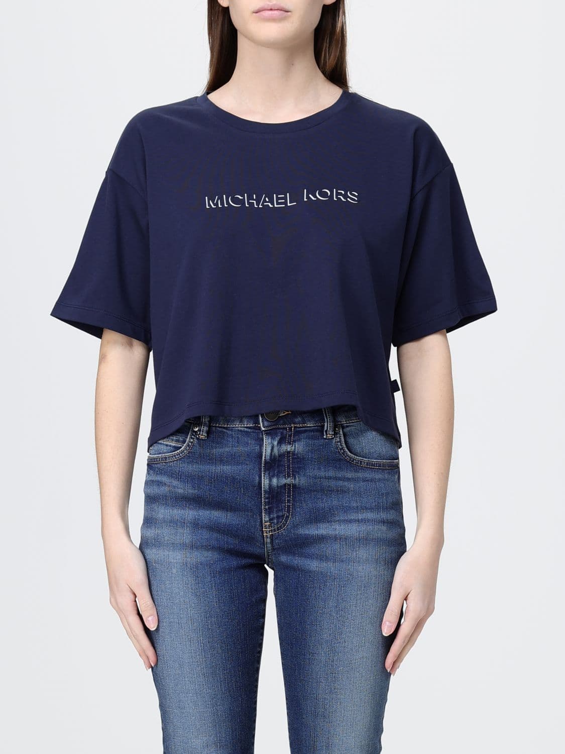Michael Kors Cotton Crop T-shirt with Logo