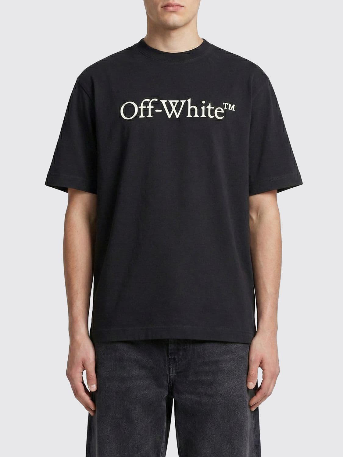 Off-White Cotton T-shirt with Logo
