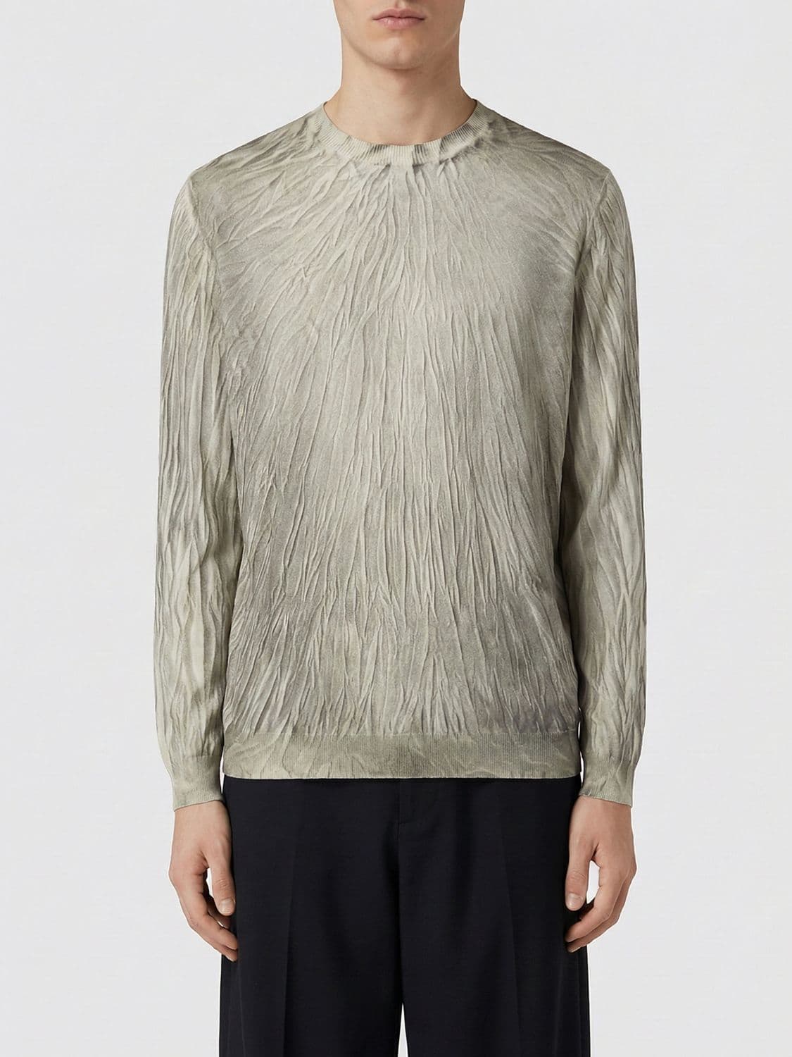 Avant Toi Cashmere and Silk Sweater with Crushed Effect