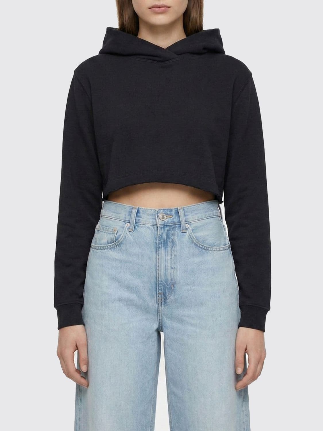 Thom Krom Cropped Cotton Hoodie