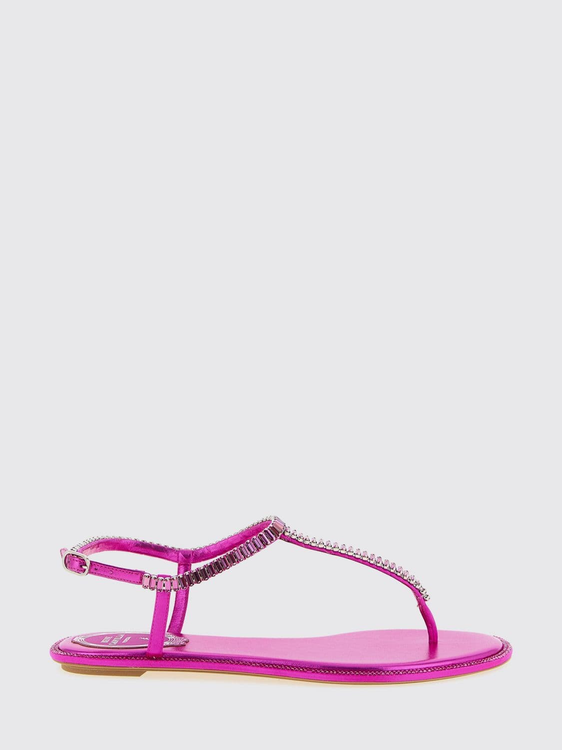 Rene Caovilla Diana Satin Sandals with Crystals