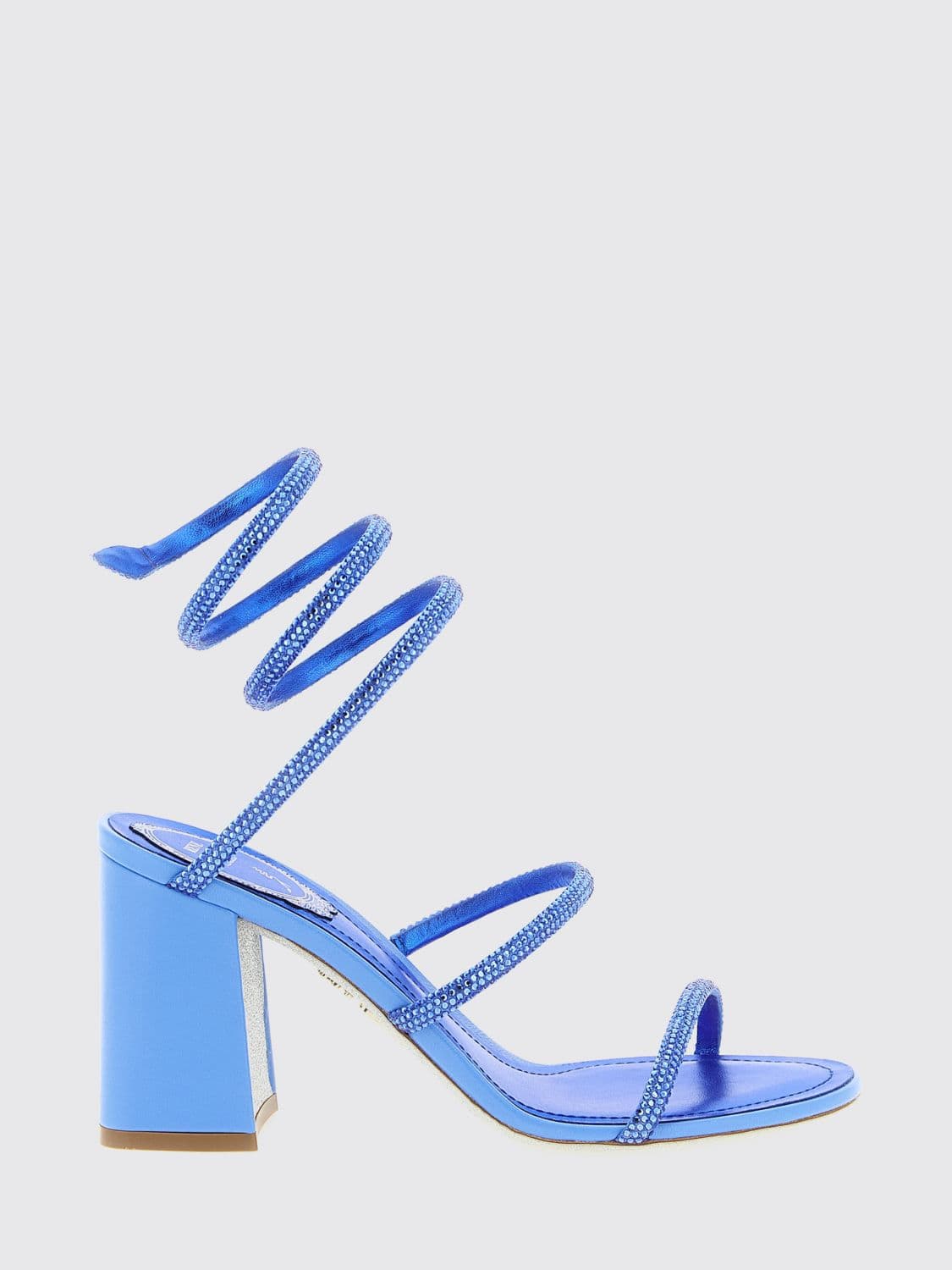Rene Caovilla Cleo Satin Sandals with Crystals