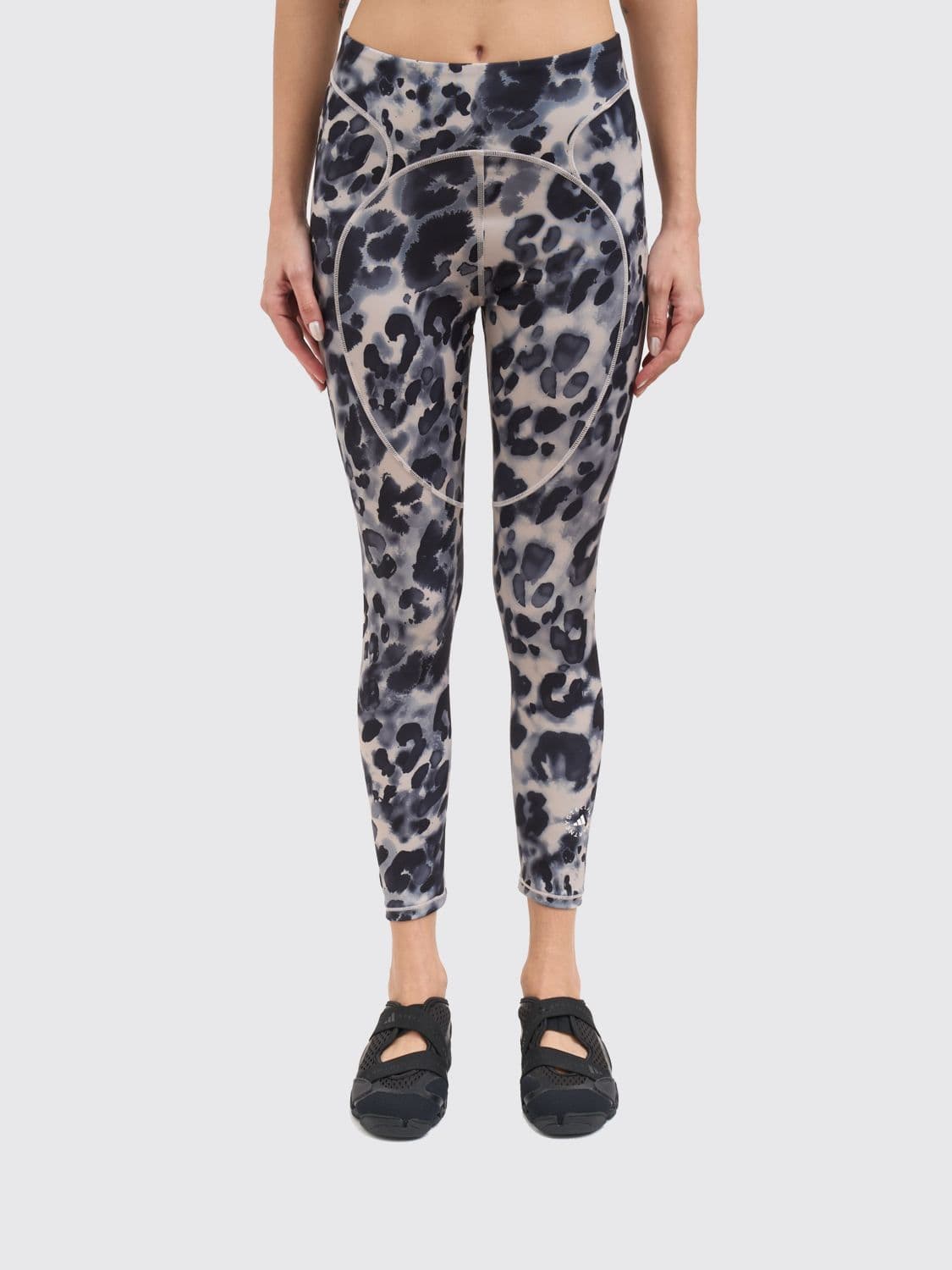 Adidas By Stella Mccartney Animal Print Stretch Technical Fabric Training 7/8 Leggings