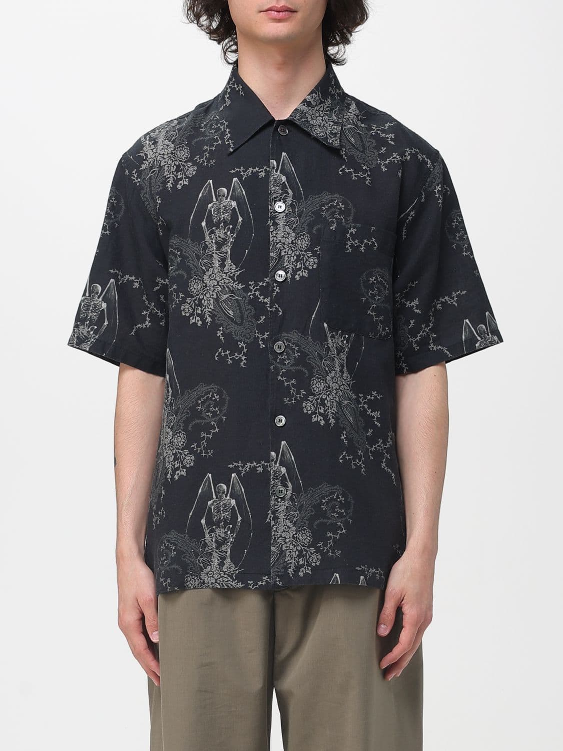 Our Legacy Cotton And Linen Casual Shirt With Print