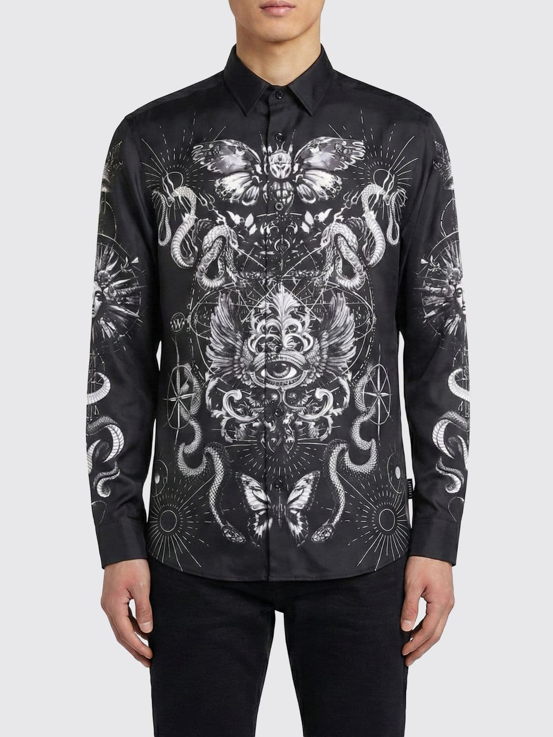 Philipp Plein Cotton Casual Shirt with Logo Print