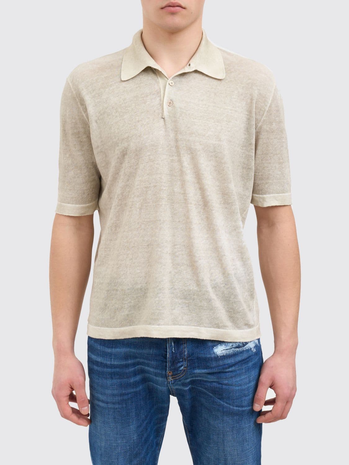 Avant Toi Linen and Cotton Polo Shirt · S