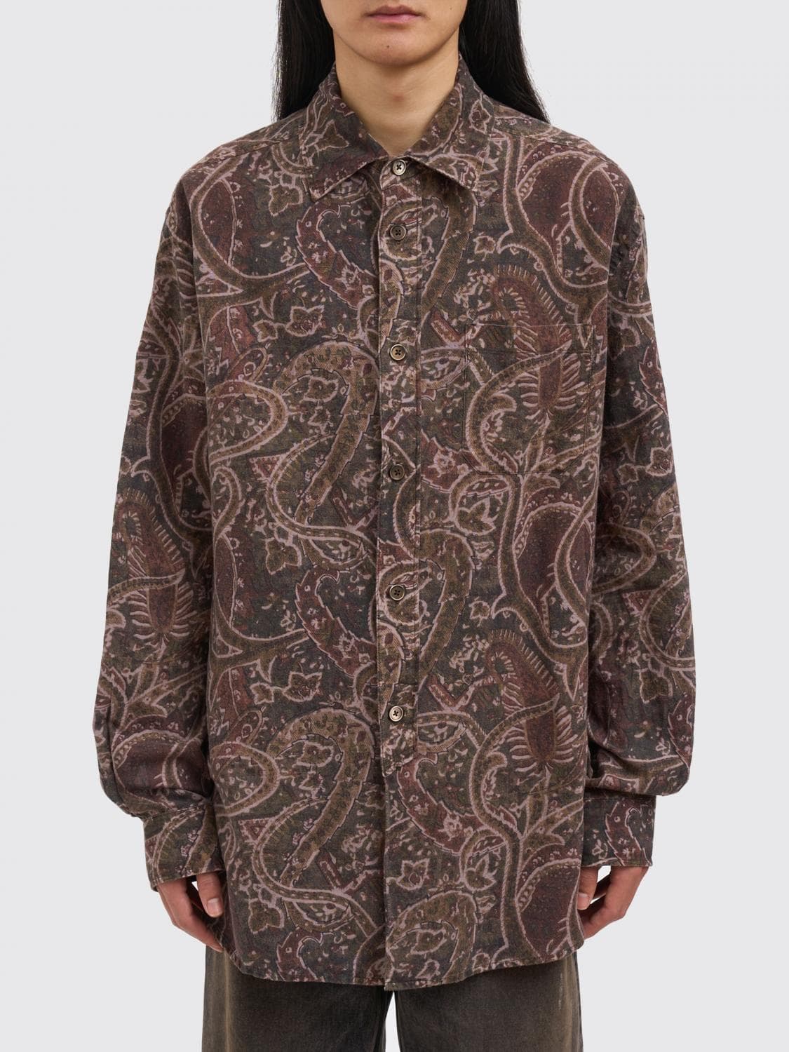 Our Legacy Cotton and Linen Paisley Pattern Shirt