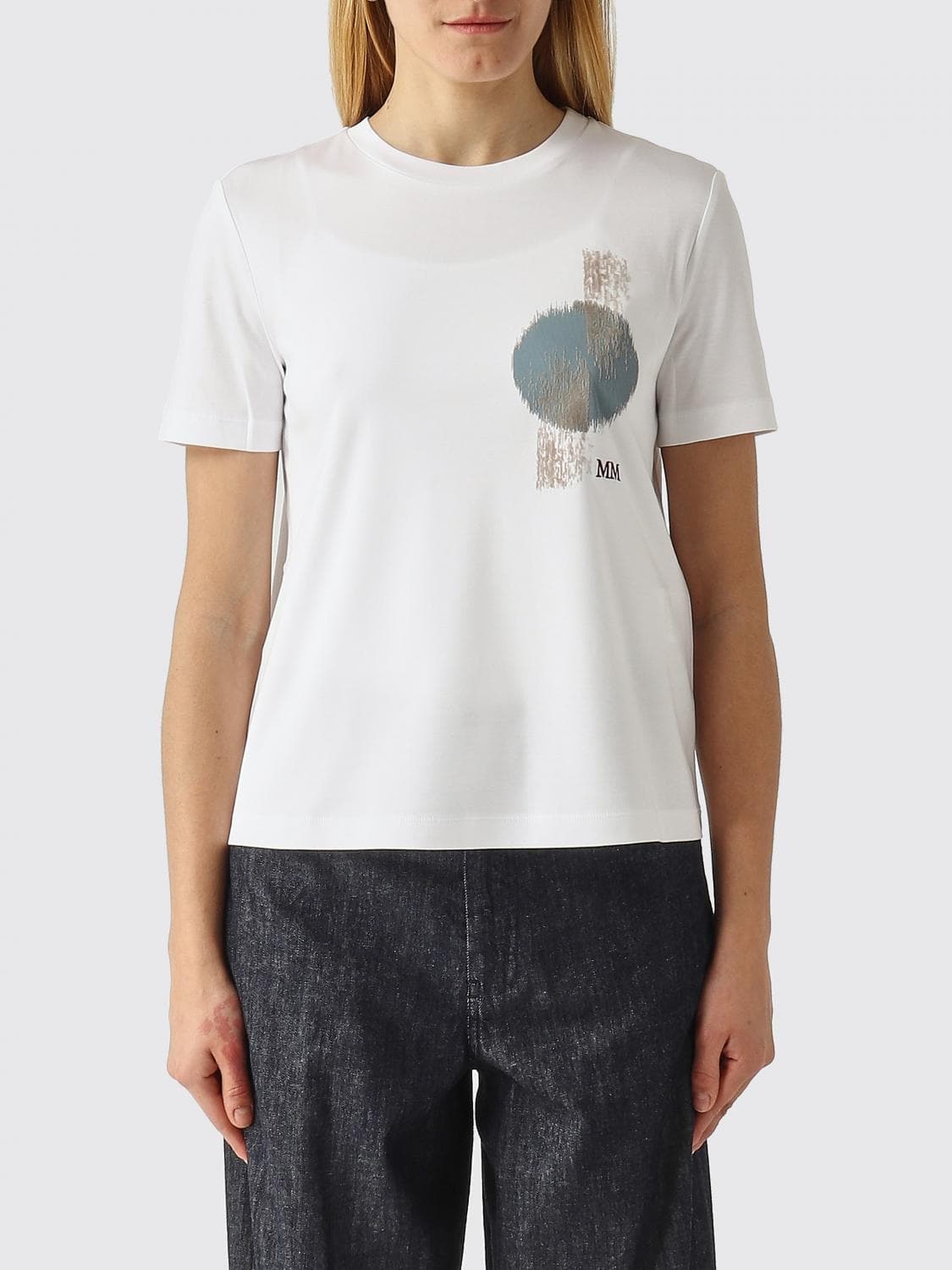 Mm Max Mara Printed Cotton Blend T-shirt