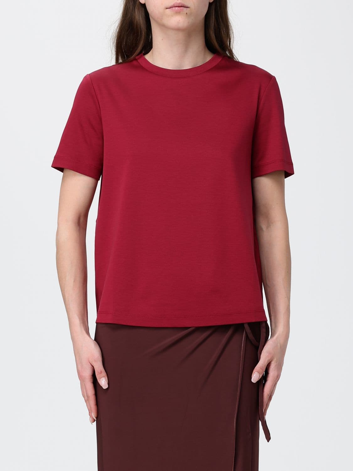 Mm Max Mara Crew Neck T-shirt in Cotton Blend