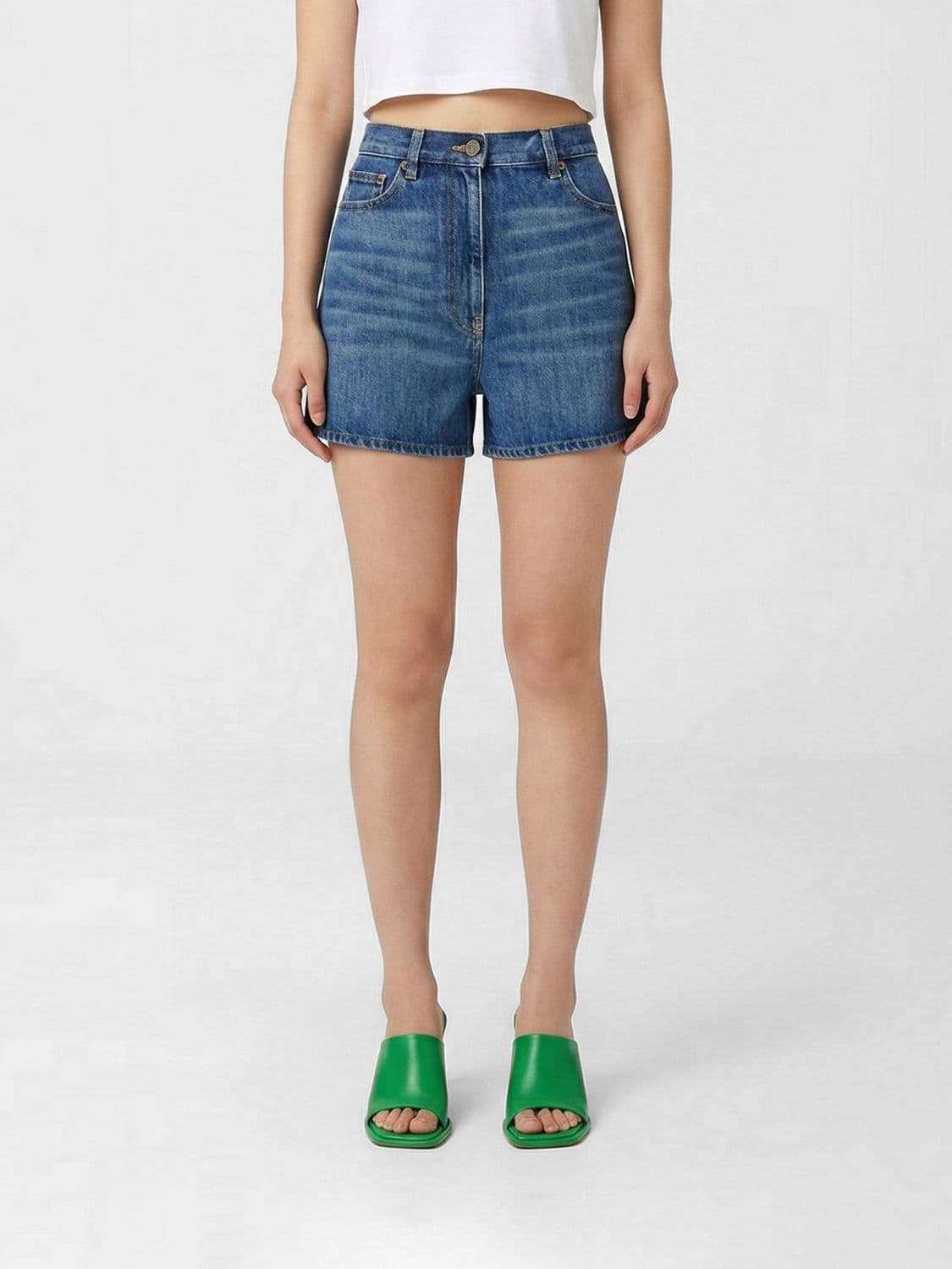 Valentino Cotton Denim Shorts