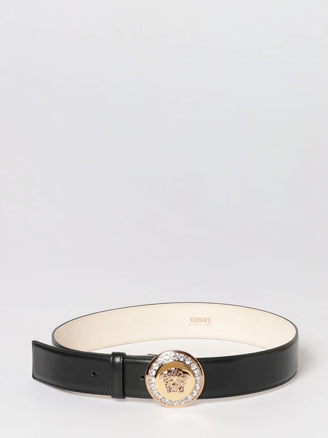 Versace Medusa Leather Belt with Rhinestone Embellishments · 75