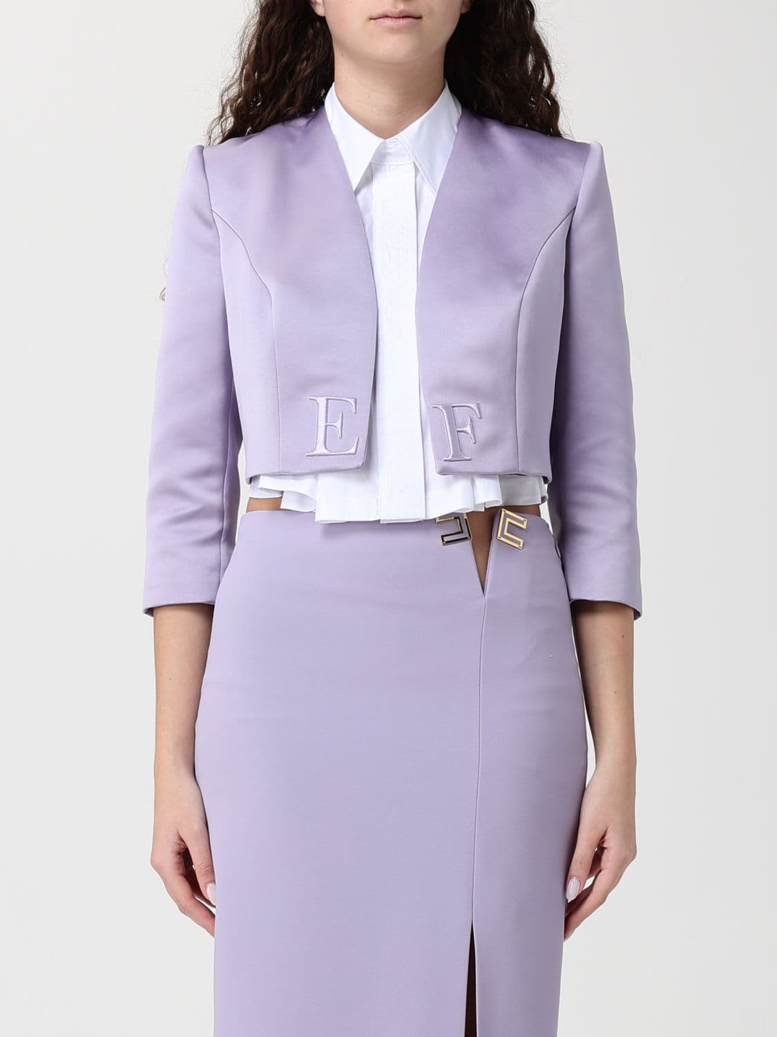 Elisabetta Franchi Satin Crop Jacket