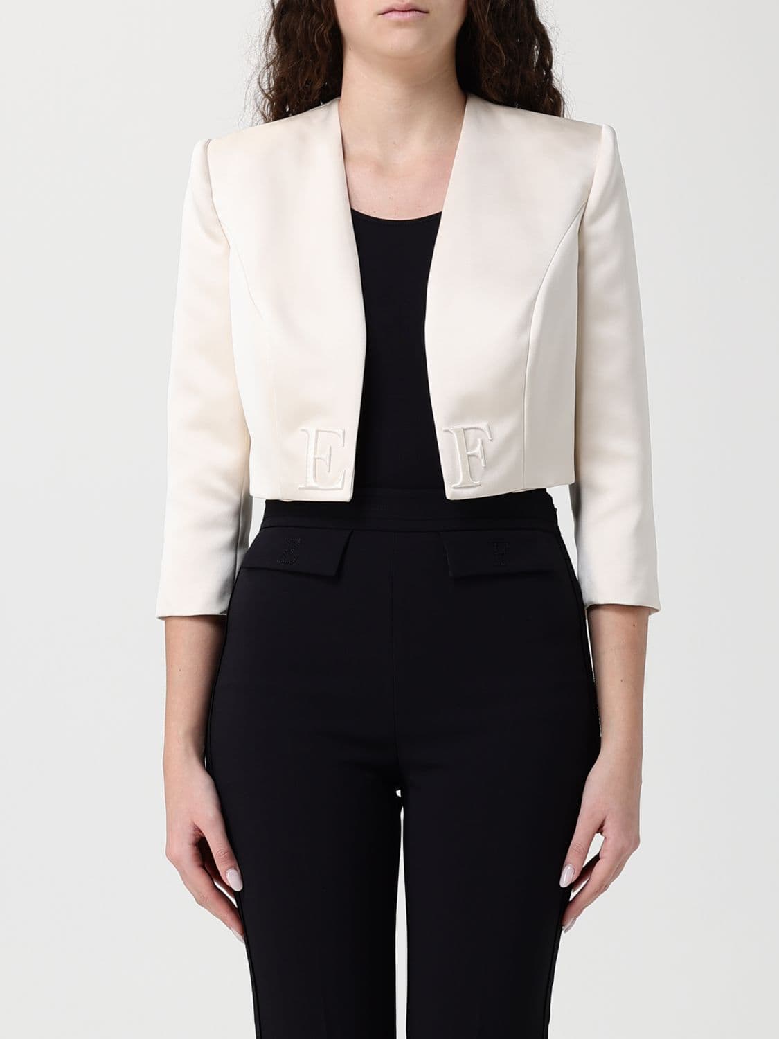 Elisabetta Franchi Satin Crop Jacket · 38